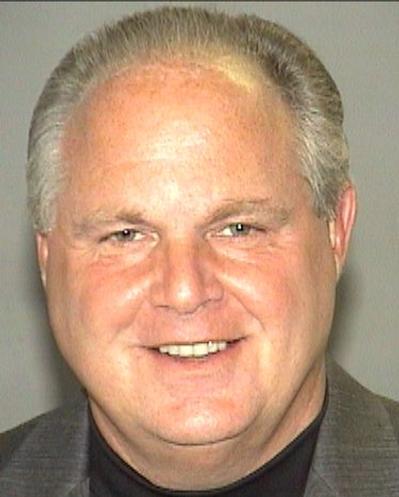 Booking photo of notorious US right-wing hate broadcaster Rush Limbaugh after his arrest for illegal possession of prescription opiates.